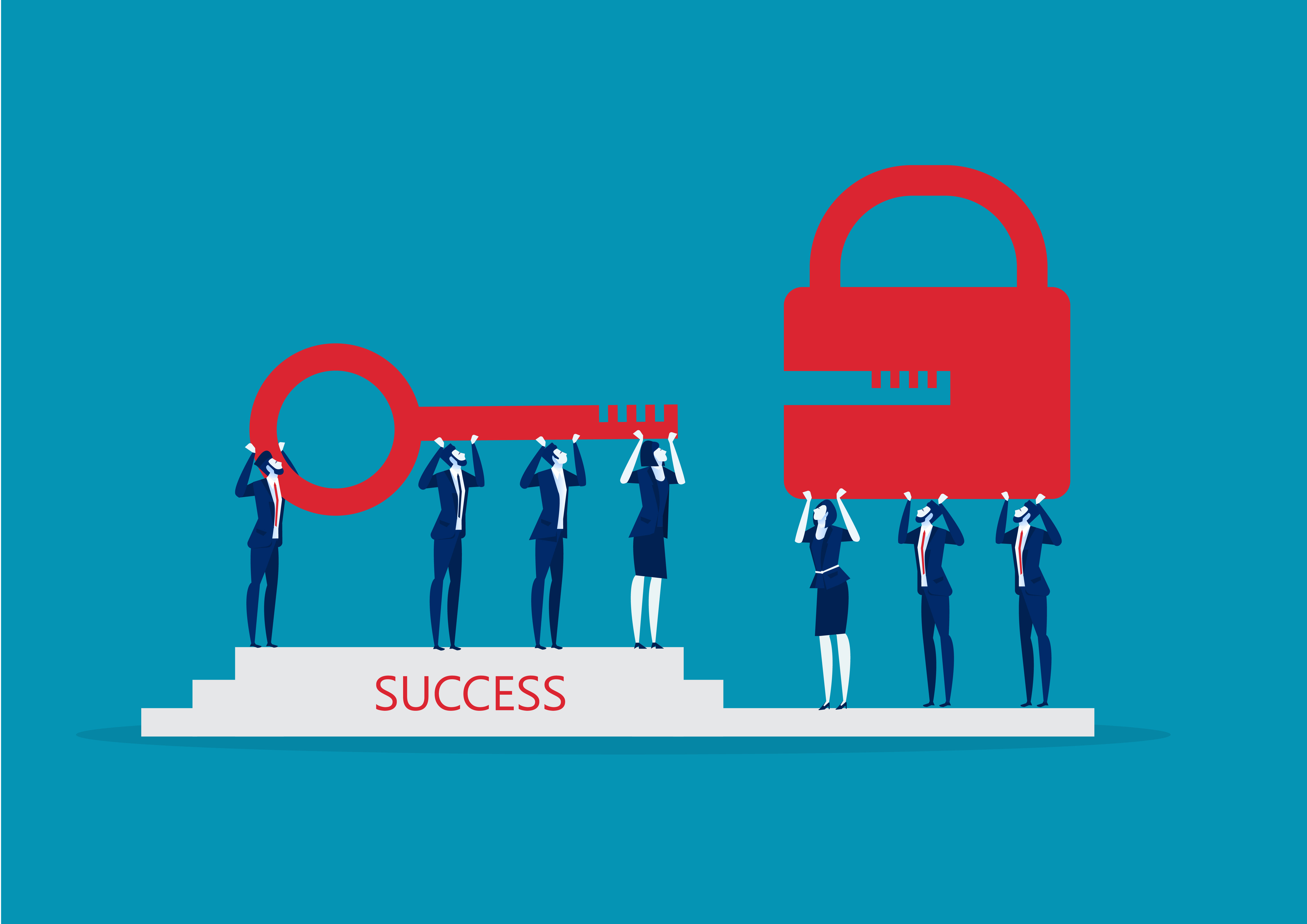 Business Team Holding Red Key To Unlock Lock Success Solution 675836 Business Team Holding Red Key To Unlock Lock Success Solution 675836