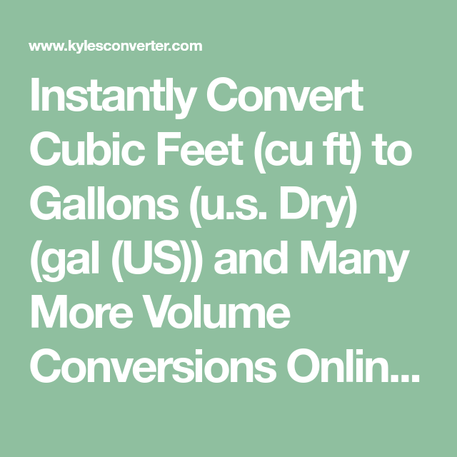 Convert Gallons To Cubic Feet Gals To Ft 3 Dimensional Analysis Convert Gallons To Cubic Feet Gals To Ft 3 Dimensional Analysis