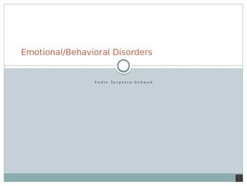 Emotional Disturbance Ppt Emotional Disturbance Ppt