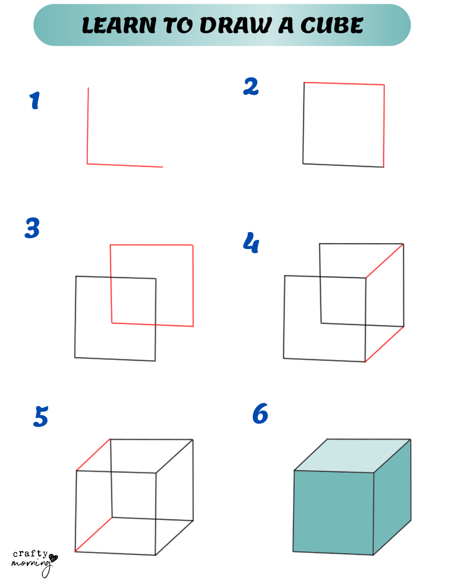 How To Draw A Cube Step By Step How To Draw A Cube Step By Step
