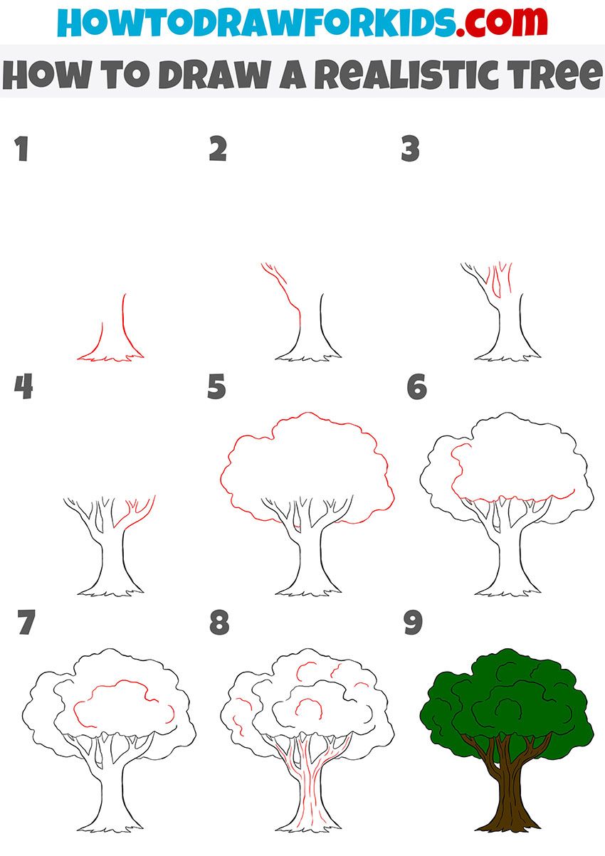 How To Draw A Realistic Tree Step By Step Easy How To Draw A Realistic Tree Step By Step Easy
