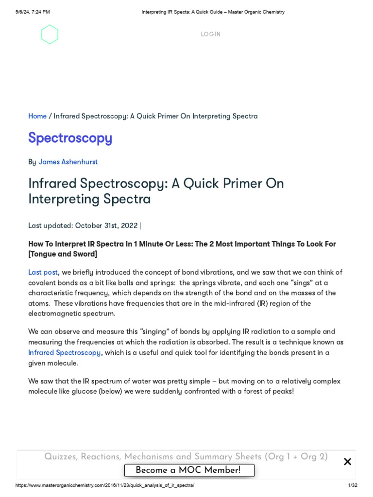 Interpreting Ir Specta A Quick Guide Master Organic Chemistry Interpreting Ir Specta A Quick Guide Master Organic Chemistry