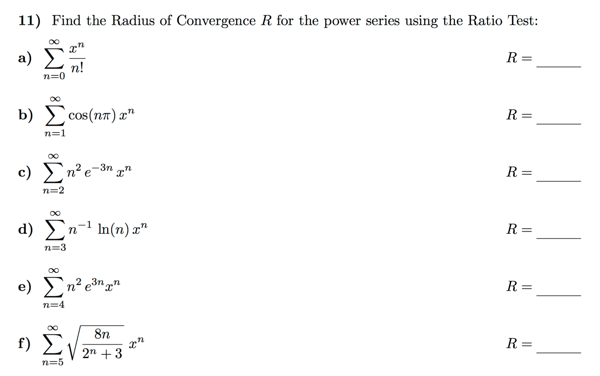 Interval And Radius Of Convergence A Power Series Using The Ratio Test Interval And Radius Of Convergence A Power Series Using The Ratio Test