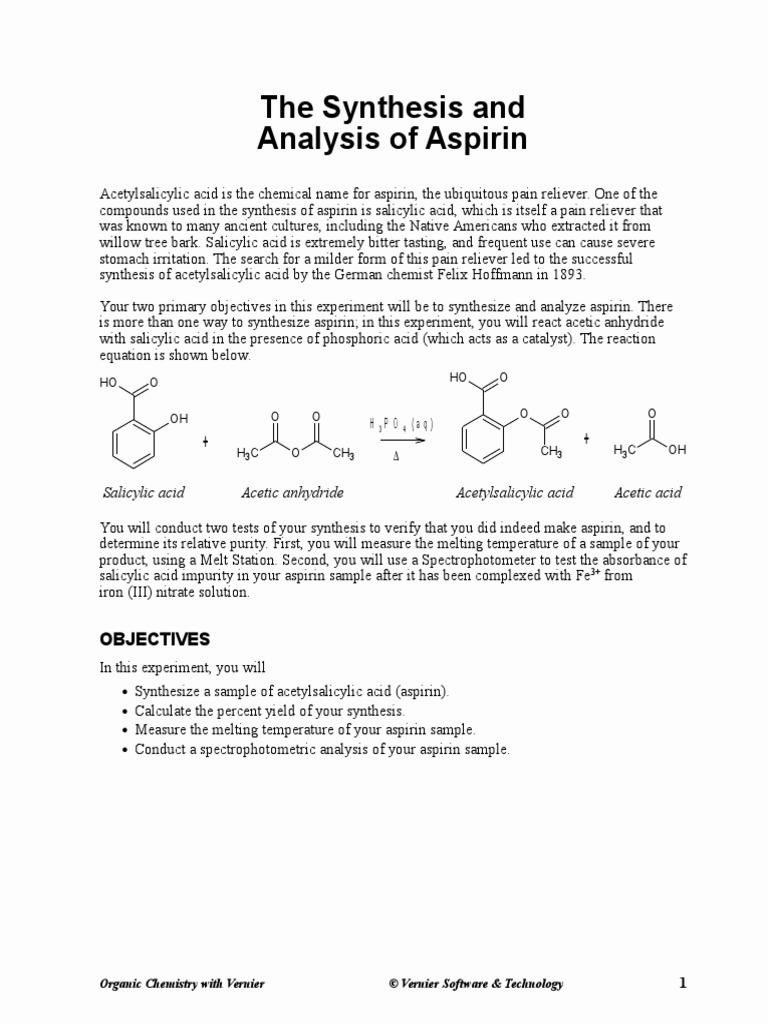 Lab 3 Aspirin Synthesis Flashcards Quizlet Lab 3 Aspirin Synthesis Flashcards Quizlet