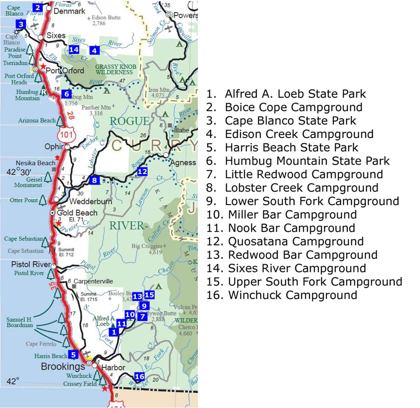 Northern California Attractions Map Northern California Attractions Map