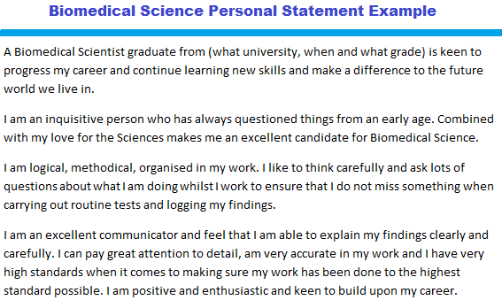 Personal Statement Examples Biomedical Science Personal Statement Examples Biomedical Science