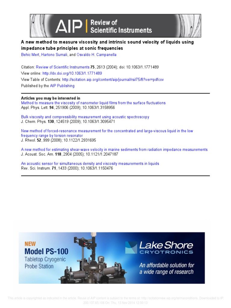 Principles Of Viscosity In Liquids Principles Of Viscosity In Liquids