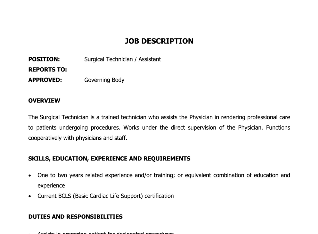 Scrub Technician Job Description: Essential Roles & Responsibilities