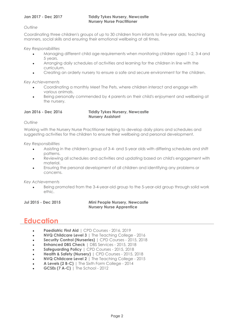Stand Out Nursery Nurse Cv Examples Myperfectcv Stand Out Nursery Nurse Cv Examples Myperfectcv