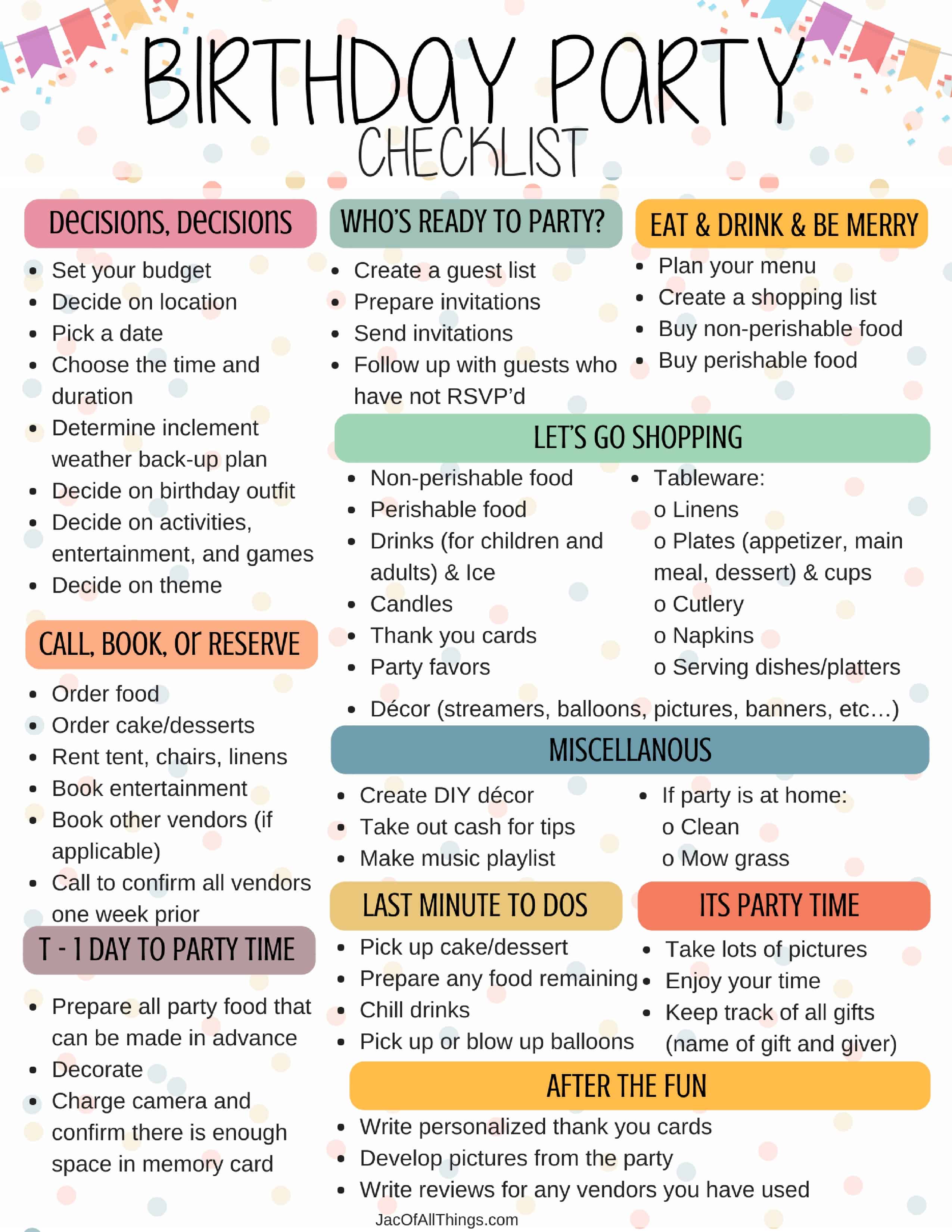 The Ultimate First Birthday Party Checklist Everything You Need For A The Ultimate First Birthday Party Checklist Everything You Need For A