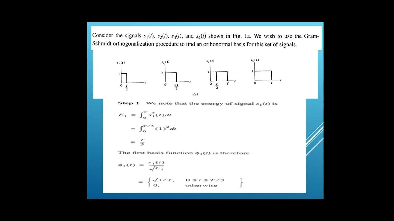 Vector Representation Of Signals Gram Schmidt Orthogonalization Youtube Vector Representation Of Signals Gram Schmidt Orthogonalization Youtube