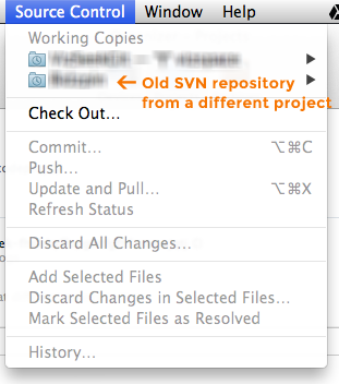How to Remove Repository After Copy in Xcode